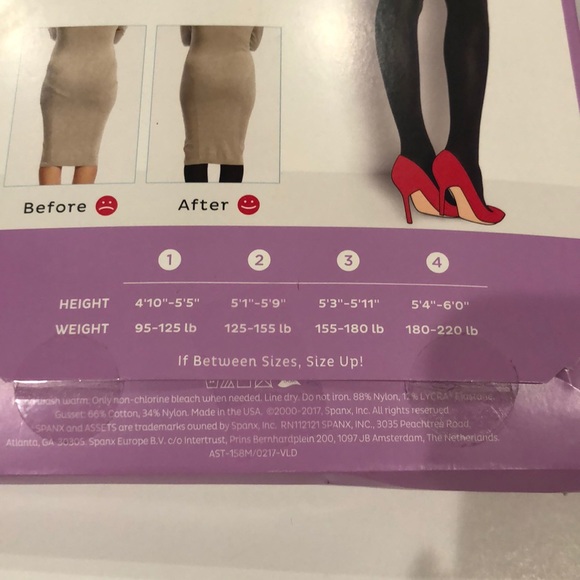 NWT!Assets by SPANX black maternity shaping tights - Picture 3 of 5